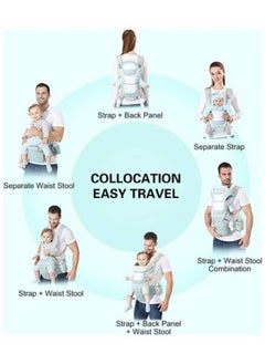 FPC Ergonomic Baby Carrier with Waist Stool & Storage Bag – Kangaroo Shoulder Sling for Infants & Kids (0-36 Months), Adjustable Hipseat Wrap  - Image 4