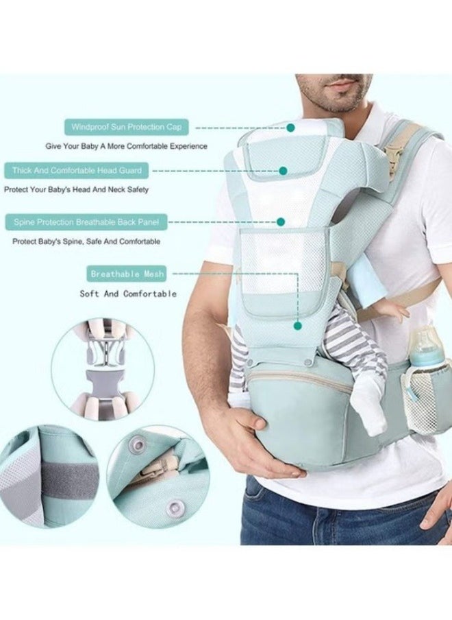 FPC Ergonomic Baby Carrier with Waist Stool & Storage Bag – Kangaroo Shoulder Sling for Infants & Kids (0-36 Months), Adjustable Hipseat Wrap  - Image 5