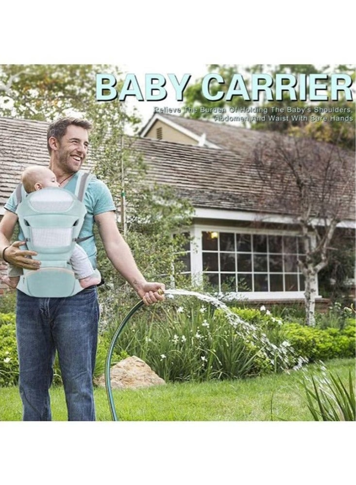 Ergonomic Baby Carrier with Waist Stool & Storage Bag – Kangaroo Shoulder Sling for Infants & Kids (0-36 Months), Adjustable Hipseat Wrap