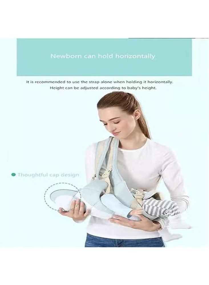 Ergonomic Baby Carrier with Waist Stool & Storage Bag – Kangaroo Shoulder Sling for Infants & Kids (0-36 Months), Adjustable Hipseat Wrap
