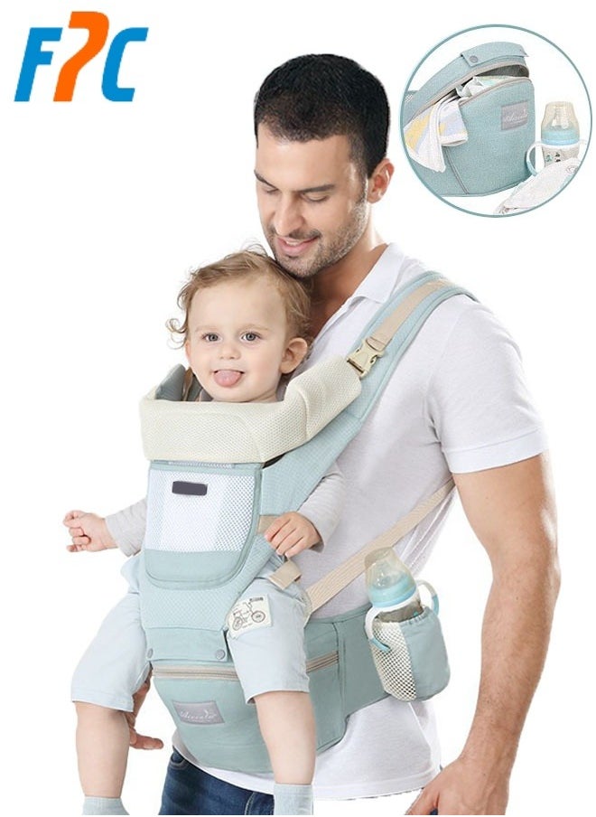 FPC Ergonomic Baby Carrier with Waist Stool & Storage Bag – Kangaroo Shoulder Sling for Infants & Kids (0-36 Months), Adjustable Hipseat Wrap  - Image 1