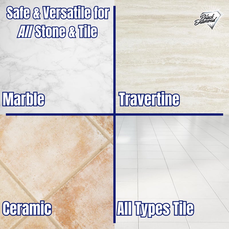 Black Diamond Stoneworks MARBLE & TILE FLOOR CLEANER. Great for Ceramic, Porcelain, Granite, Natural Stone, Vinyl and Brick. No-rinse Concentrate. (1-Quart) - Image 3
