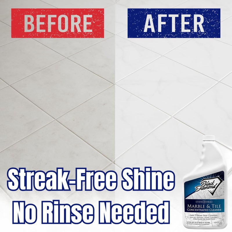 Black Diamond Stoneworks MARBLE & TILE FLOOR CLEANER. Great for Ceramic, Porcelain, Granite, Natural Stone, Vinyl and Brick. No-rinse Concentrate. (1-Quart) - Image 4