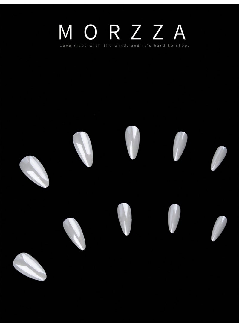 Miamia 24 Pcs Improve Your Appearance Instantly with Elegant and Classic Artificial Nails in Pure White Featuring a Chic Northern Style Suitable for Girls And Women Who Love Simple Style for Everyday Life and Shopping  - Image 2