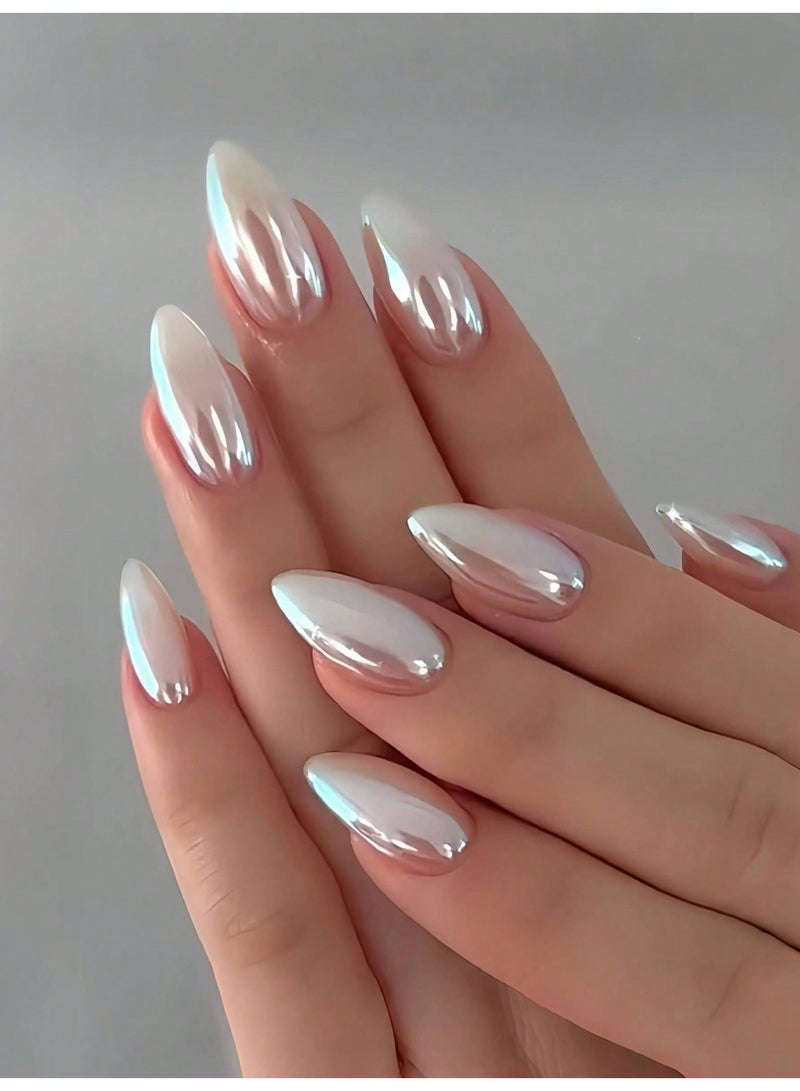 Miamia 24 Pcs Improve Your Appearance Instantly with Elegant and Classic Artificial Nails in Pure White Featuring a Chic Northern Style Suitable for Girls And Women Who Love Simple Style for Everyday Life and Shopping  - Image 4