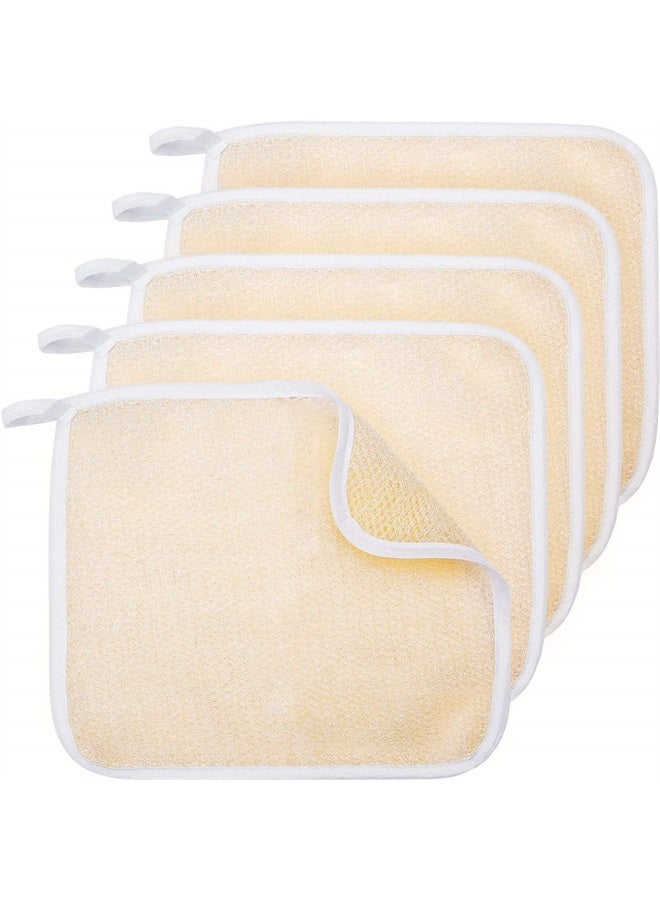 Tatuo 5 Pack Exfoliang Face and Body Wash Cloths Towel Soft Weave Bath Cloth Exfoliating Scrub Cloth Massage Bath Cloth for Women and Man (5 Pack Two Sides Exfoliating Cloth) - Image 1