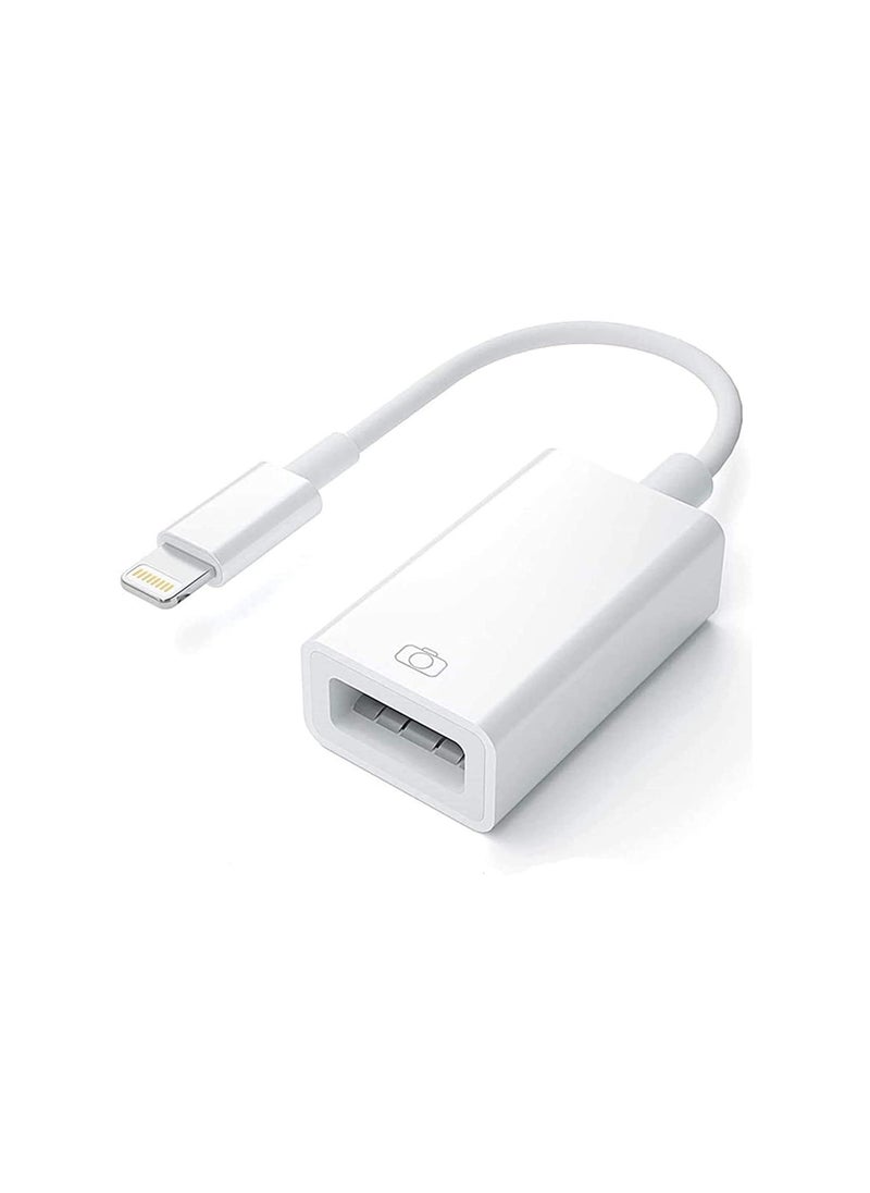 XICEN - USB Camera OTG Adapter with Charging Port, Lightning Male to USB Female Adapter for iPhone/ iPad /Card Reader/ USB Flash Drive/ Keyboard/ Mouse Plug and Play - Image 1