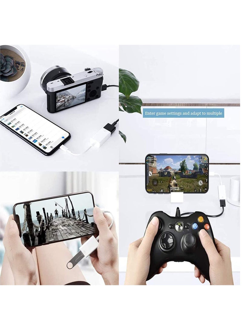 XICEN - USB Camera OTG Adapter with Charging Port, Lightning Male to USB Female Adapter for iPhone/ iPad /Card Reader/ USB Flash Drive/ Keyboard/ Mouse Plug and Play - Image 1