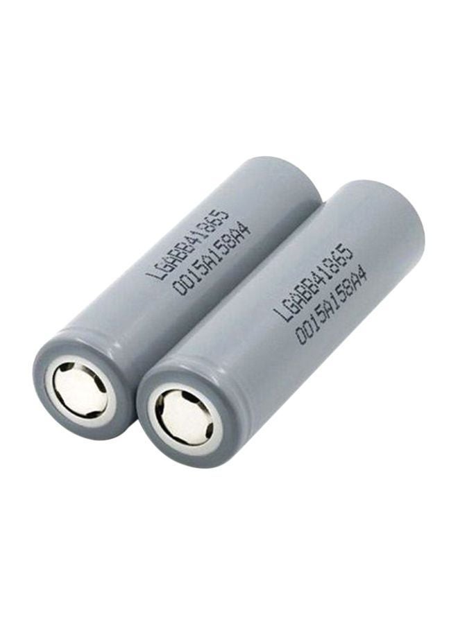 إل جي بطارية ليثيوم أيون قابلة لإعادة الشحن من قطعتين 2600 mAh رمادي - Image 1