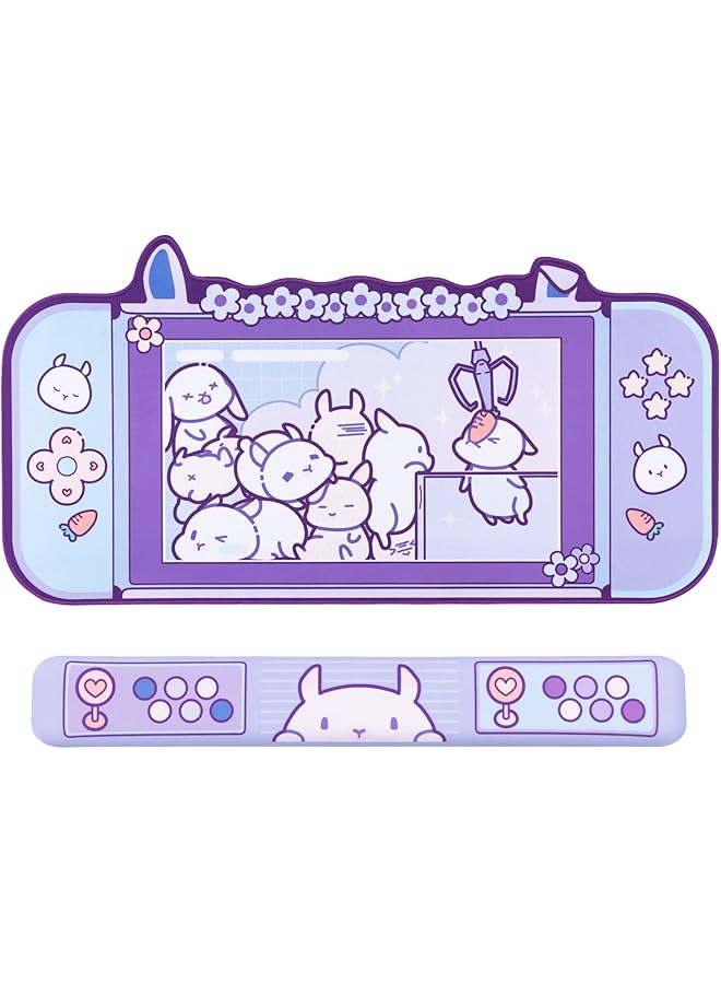 GEEKSHARE Bunny Wrist Rest Support Mouse Pad Set Non Slip Rubber Base And Lightweight Memory Foam Wrist Rest For Keyboard And Mouse Perfect For Gaming Or Home Office Work Mousepad And Wrist Rest - Image 1