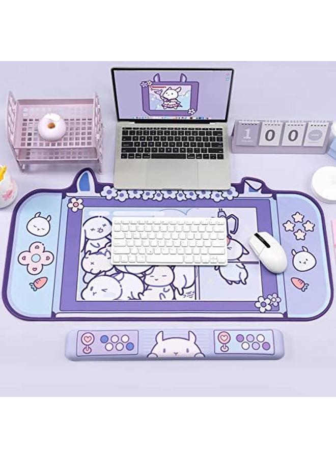 GEEKSHARE Bunny Wrist Rest Support Mouse Pad Set Non Slip Rubber Base And Lightweight Memory Foam Wrist Rest For Keyboard And Mouse Perfect For Gaming Or Home Office Work Mousepad And Wrist Rest - Image 3