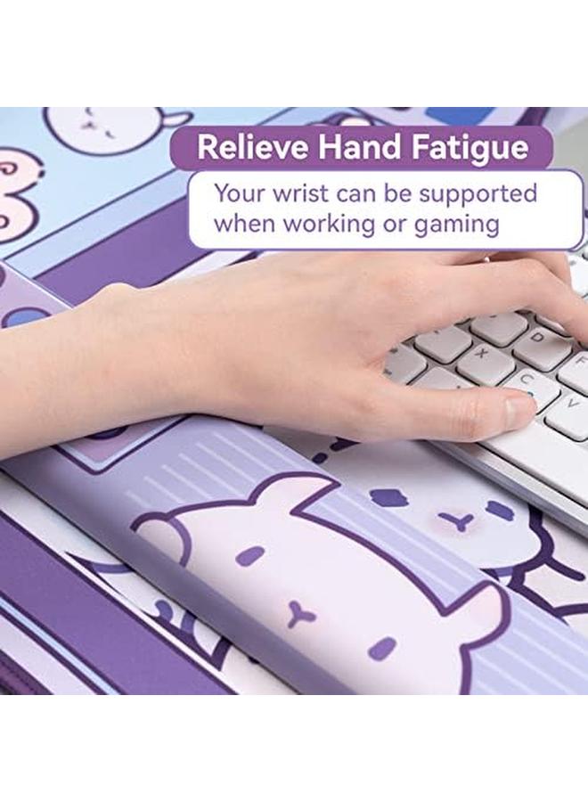 GEEKSHARE Bunny Wrist Rest Support Mouse Pad Set Non Slip Rubber Base And Lightweight Memory Foam Wrist Rest For Keyboard And Mouse Perfect For Gaming Or Home Office Work Mousepad And Wrist Rest - Image 2