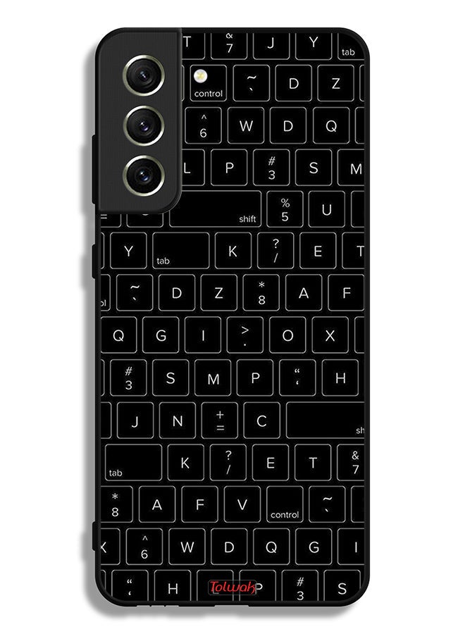 Tolwak Samsung Galaxy S21 FE 5G Protective Case Cover Random Keyboard Keys Pattern - Image 3