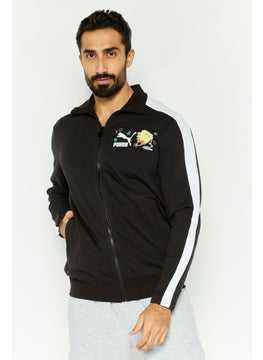 Puma x Spongebob Squarepants Men Sportswear Fit Outdoor Full Zip Sweatshirt, Black  - Image 1