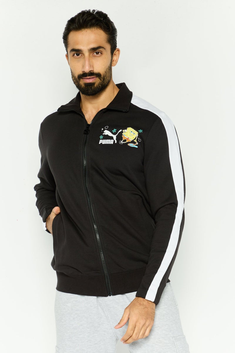 PUMA Puma x Spongebob Squarepants Men Sportswear Fit Outdoor Full Zip Sweatshirt, Black - Image 1