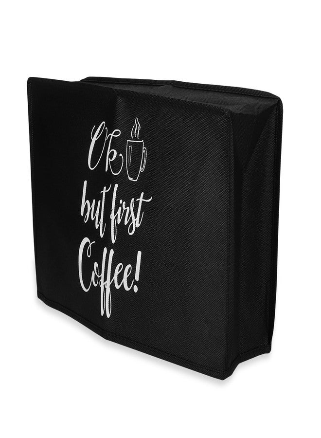 kwmobile Cover Compatible with Nespresso Essenza Mini - Fabric Case - White/Black - OK Coffee - Image 5