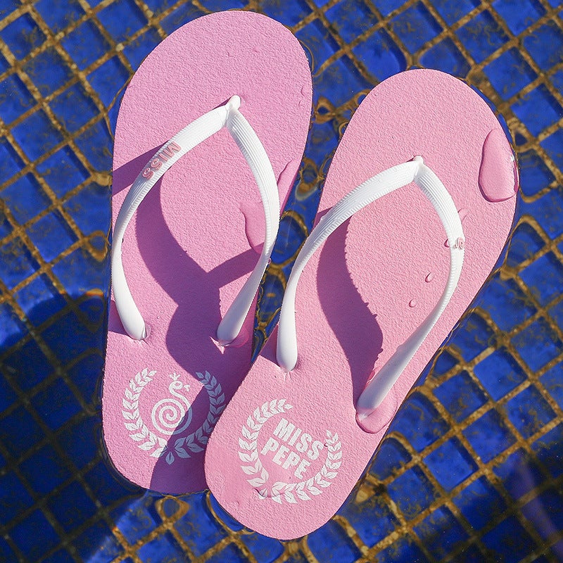 Summer Lightweight Non-Slip Flip-Flops for Women - Simple Solid Color Design
