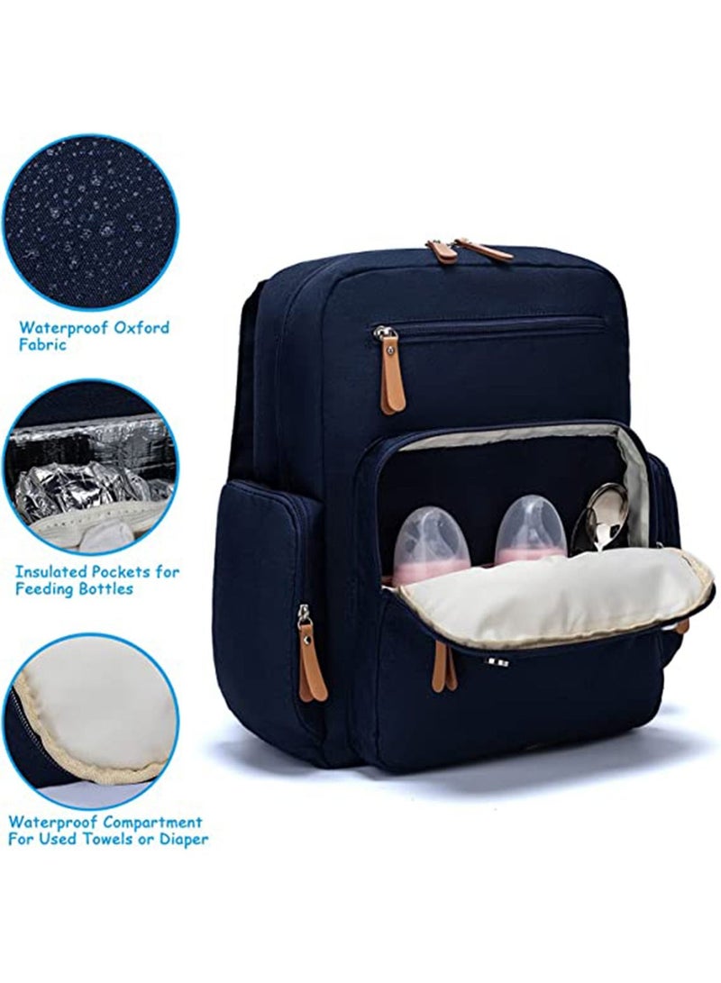 GT-Wheel Diaper Backpack, Waterproof Canvas Baby Bag with Insulated Pockets Stroller Straps Changing Pad  - Image 5