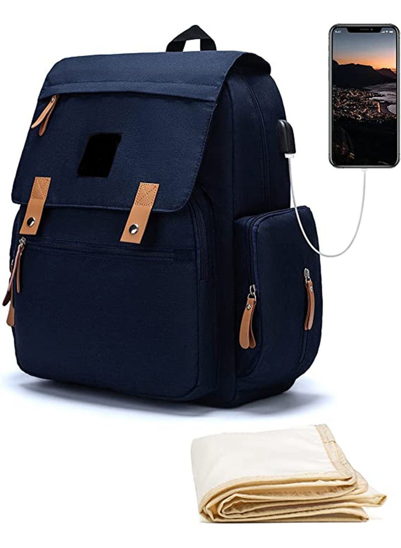 GT-Wheel Diaper Backpack, Waterproof Canvas Baby Bag with Insulated Pockets Stroller Straps Changing Pad  - Image 1