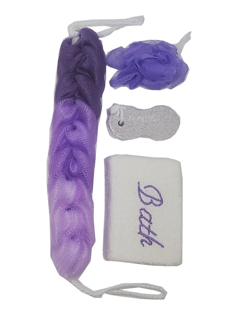 Bath Set of 4 Pieces Multicolour