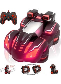 TOON TOYZ Elite Turbo Drift Stunt Car – 360° Spin RC Car with Lights | High-Speed Remote Control Drift Car for Kids | Rechargeable Off-Road Stunt Vehicle | Ideal Gift for Boys & Girls RED  - Image 1