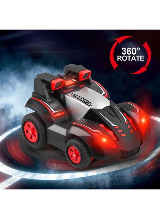 TOON TOYZ Elite Turbo Drift Stunt Car – 360° Spin RC Car with Lights | High-Speed Remote Control Drift Car for Kids | Rechargeable Off-Road Stunt Vehicle | Ideal Gift for Boys & Girls Back and Red Toy Car  - Image 2