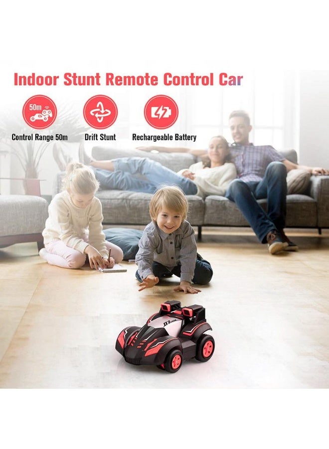 TOON TOYZ Elite Turbo Drift Stunt Car – 360° Spin RC Car with Lights | High-Speed Remote Control Drift Car for Kids | Rechargeable Off-Road Stunt Vehicle | Ideal Gift for Boys & Girls Back and Red Toy Car - Image 4