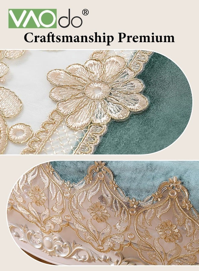 VAOdo Lace Table Cloth Rectangle Anti-scalding Flower Decor Macrame Table Cover Luxurious European Style Anti-slip Tablecloth for Family Gatherings Weddings and Banquets 150*220CM - Image 2