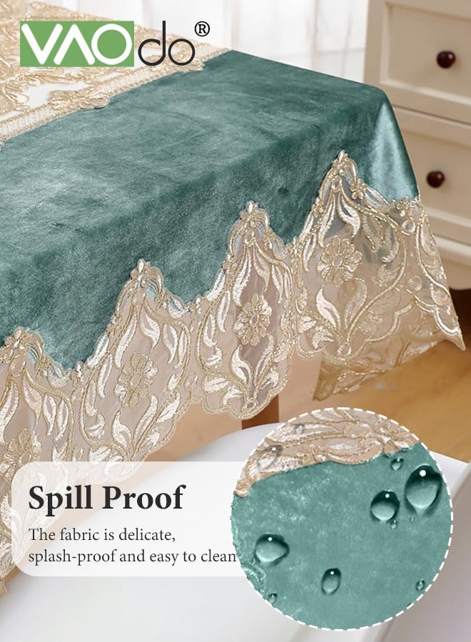 VAOdo Lace Table Cloth Rectangle Anti-scalding Flower Decor Macrame Table Cover Luxurious European Style Anti-slip Tablecloth for Family Gatherings Weddings and Banquets 150*220CM - Image 4