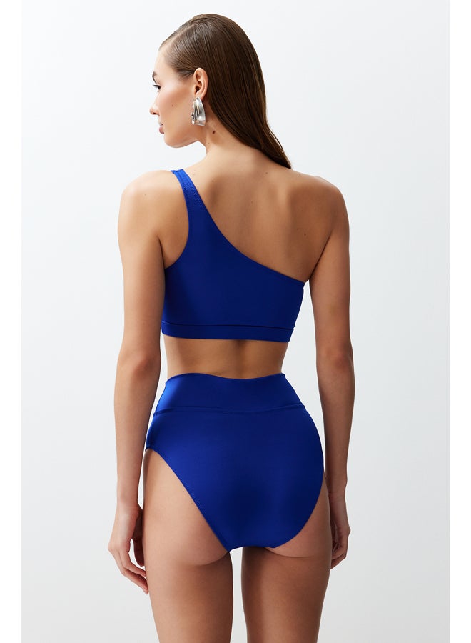 Saxe Blue One-Shoulder High Waist Regular Bikini Set TBESS24BT00126