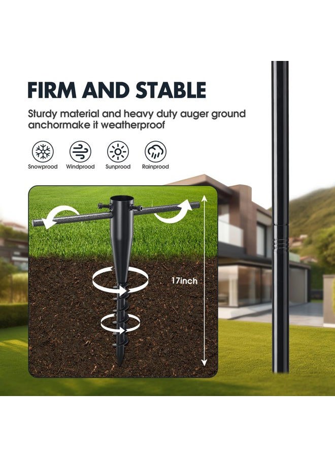 JAOTREL 100" Heavy-Duty Alloy Real Estate Sign Post Commercial Yard Sign with 35" Arm & 200lb Windproof Clips - Rust-Proof Steel Stake for Realtor, Open House, Business Hours (Sign Not Included) - Image 2