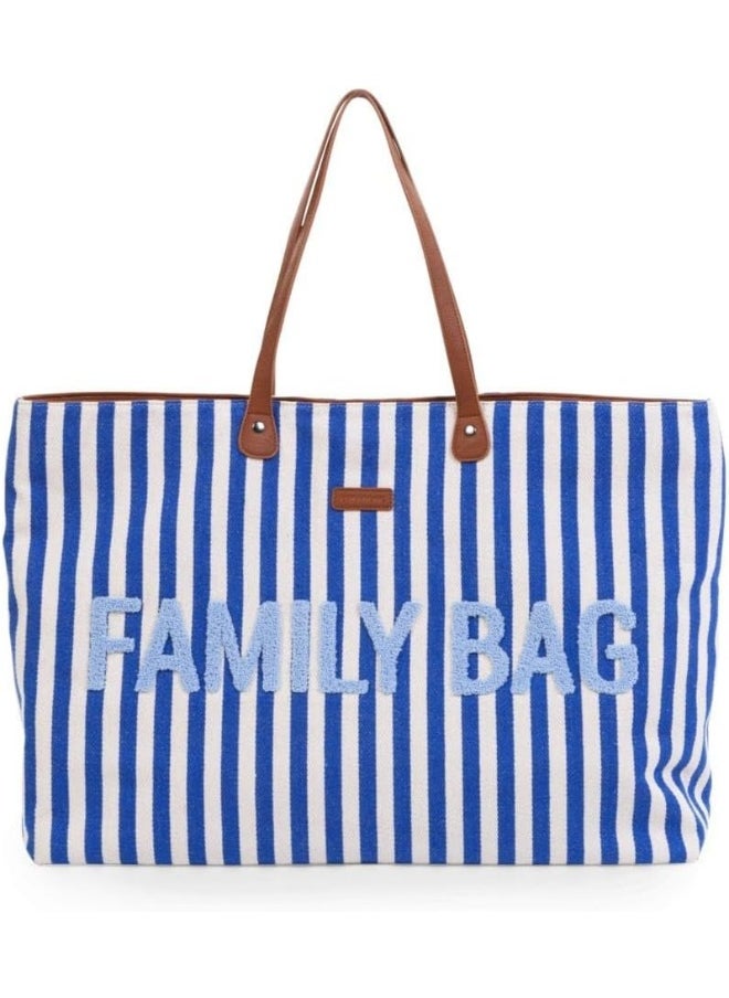 CHILDHOME Family Bag Stripes Diaper Changing Bag, Electric Blue/Light Blue  - Image 1