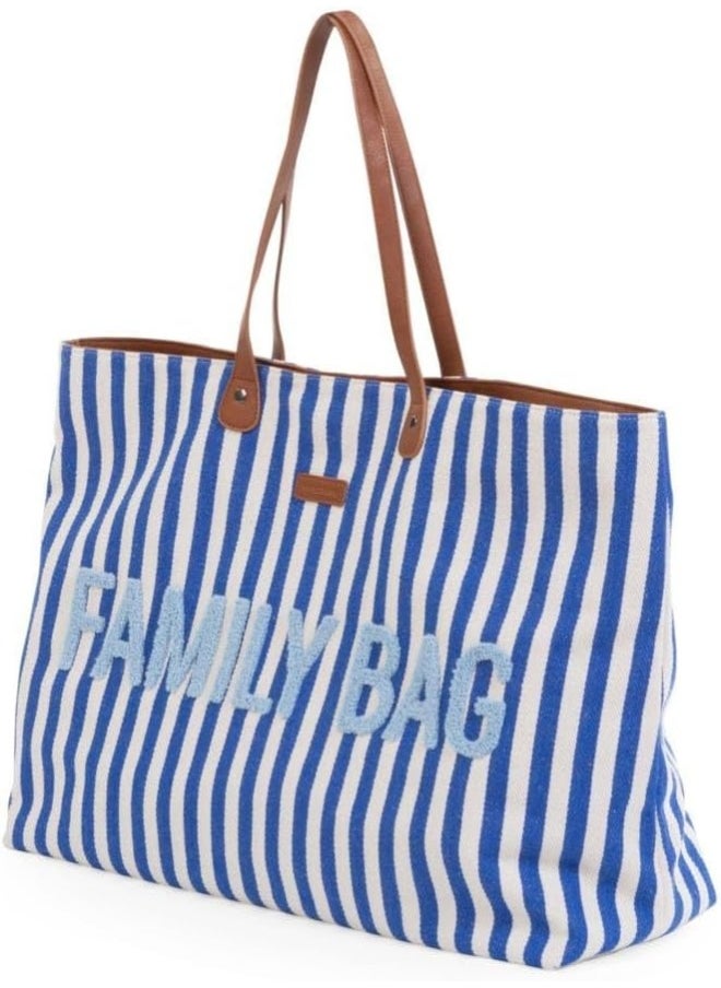 CHILDHOME Family Bag Stripes Diaper Changing Bag, Electric Blue/Light Blue  - Image 2
