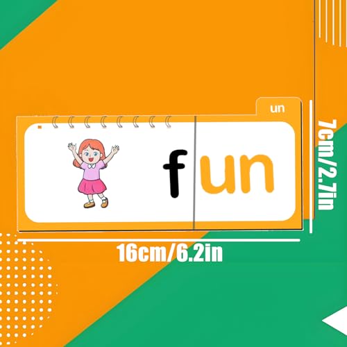 MOYEE 30 Read and Rhyme Flip Books Letter Sounds Flash Cards Flip Books Interactive Reading Flash Cards - Image 5