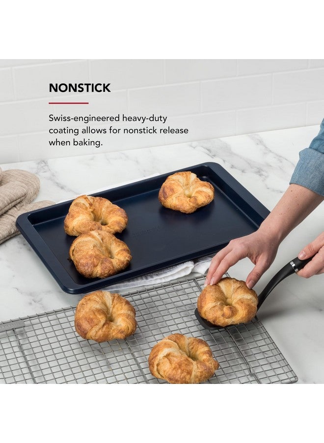 KitchenAid صينية خبز من الفولاذ المؤكسد غير اللاصق 10x15 بوصة من كيتشن إيد، أزرق حبر - Image 3