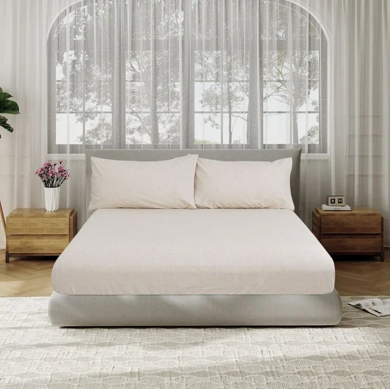 DWELL 200 Thread Count Printed Jasper Fitted Sheet Set - Reverse