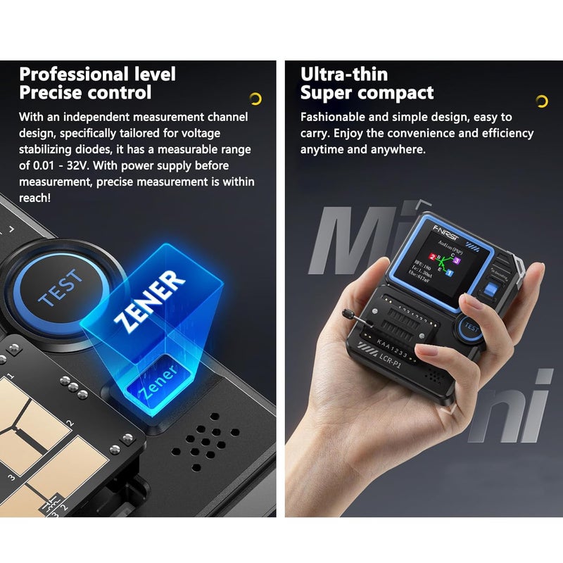 LCRP1 Transistor Tester Multifunction Electronic Component Meter With Color Screen - Image 3