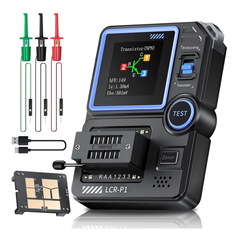 LCRP1 Transistor Tester Multifunction Electronic Component Meter With Color Screen - Image 1