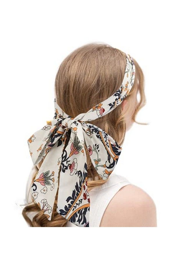 AWAYTR Women Long Head Wraps Bands Twist Knotted Headbands For Women Long Thick Hair 3Pcs Chiffon Criss Cross Head Wraps Non Slip Hair Band (Navy Red White) - Image 4