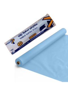 AlsayedP 30 Pcs Sufra Roll Blue Plastic Table Cover Roll 105 * 85 cm Disposable Table Cloth for Picnic, Party, Banquet, Birthdays, Weddings (Blue 30pcs)  - Image 1