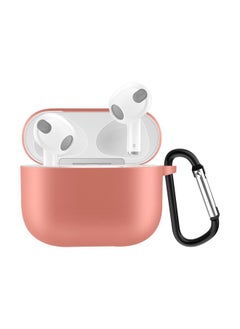 Case Cover Solid Color Silicone Earphone Protective Case for AirPods 3, with Hook Orange