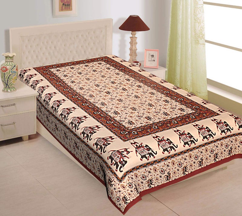 UNIBLISS قطن كومفورت راجستاني جايبوري تقليدي سرير مفرد (مارون) - Image 5