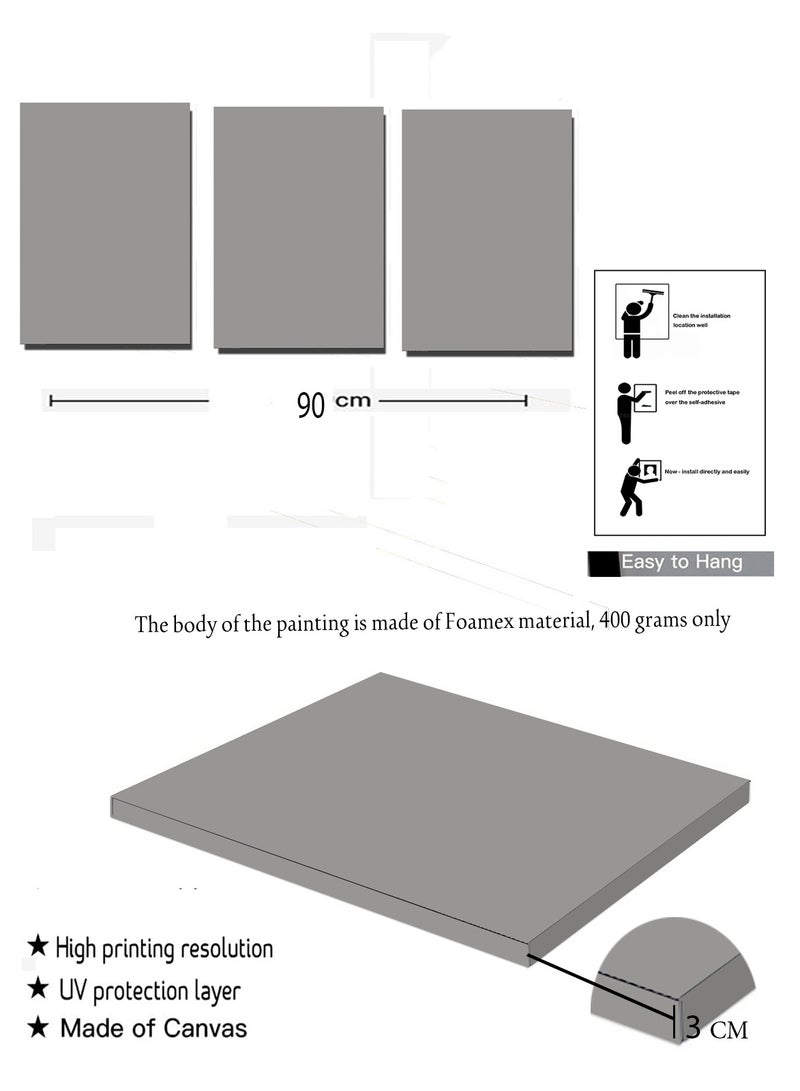 Decorior Artistic Tableau Modern  42x90cm High-Quality Digital Printing - UV Coating for Color Protection - Easy Installation with Self-Adhesive - Elegant Home, Office, and Gift Decor  - Image 2