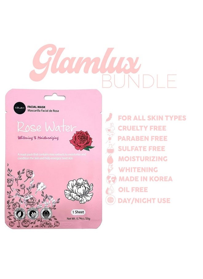 Glam Lux Bundle Of 3 Korean Skincare Vegan Beauty Creations Legally Glowy Rejuvenating Moisturizer, Célavi Korean Makeup Remover Cleansing Wipes & Korean Facial Mask Paraben, Sulfate & Oil Free  - Image 3
