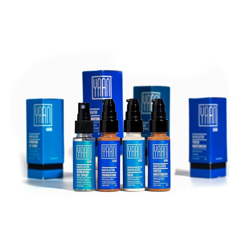 YAAN MAN Ultimate Set Base Foundation Set Spray Tinted Moisturiser Face Wash Gel Moisturiser Perfection Stick Skin Care Make Up For Men For All Skin Types Medium 6 Count - Image 2