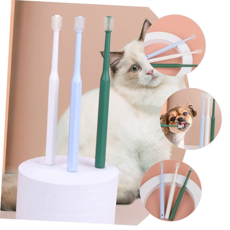 Manual Portable Pet Toothbrush 4 Pack for Cats Dogs Oral Care - Image 4