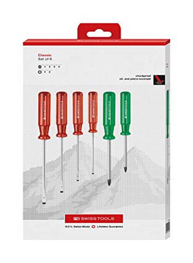 PB Swiss Tools Phillips Pozidriv Screwdriver Set PB 1568.CBB | 100% Swiss Made | 6-Piece Screwdriver Set with Classic Grip - Image 2