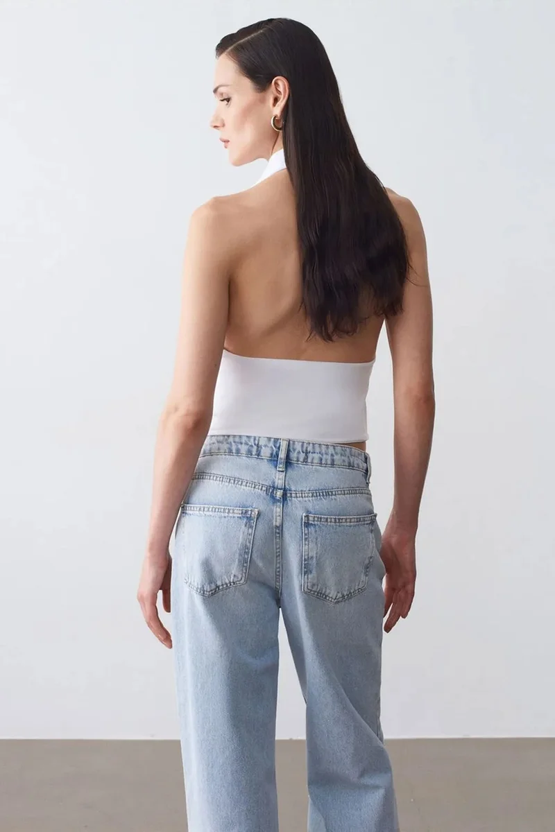 Dilvin White DILVIN Fitted Sleeveless Cowl Neck Blouse for Women | Best Price UAE