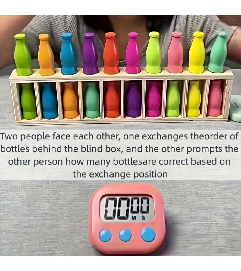 21 Colored Bottles Guessing Set With Storage Box For Logic And Memory Training Relaxation Entertainment - Image 3