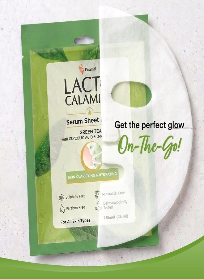 Lacto Calamine Green Tea Face Sheet Mask |Instant Hydration |Glycolic Acid & D-Panthenol| 25 ml - Image 2